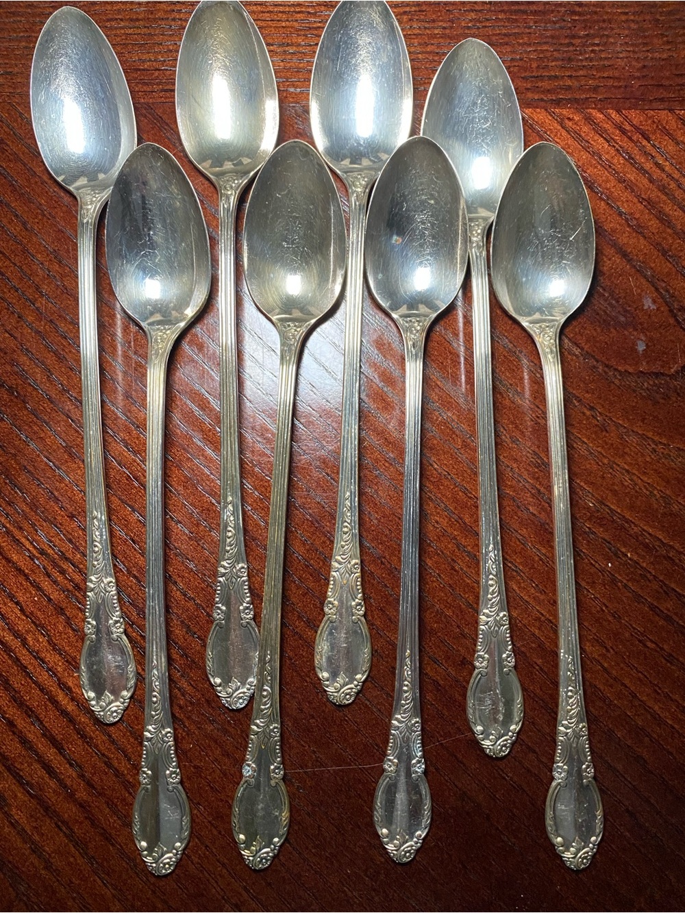 Vintage Rogers 1881 Silver-Plated teaspoons Enchantment pattern Set of 8